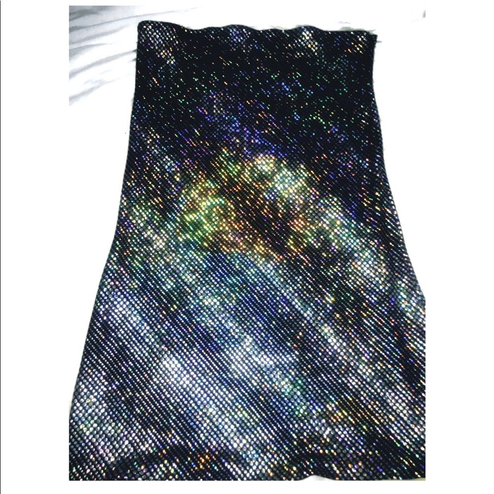 Black Iridescent Disco Dot Mini Dress